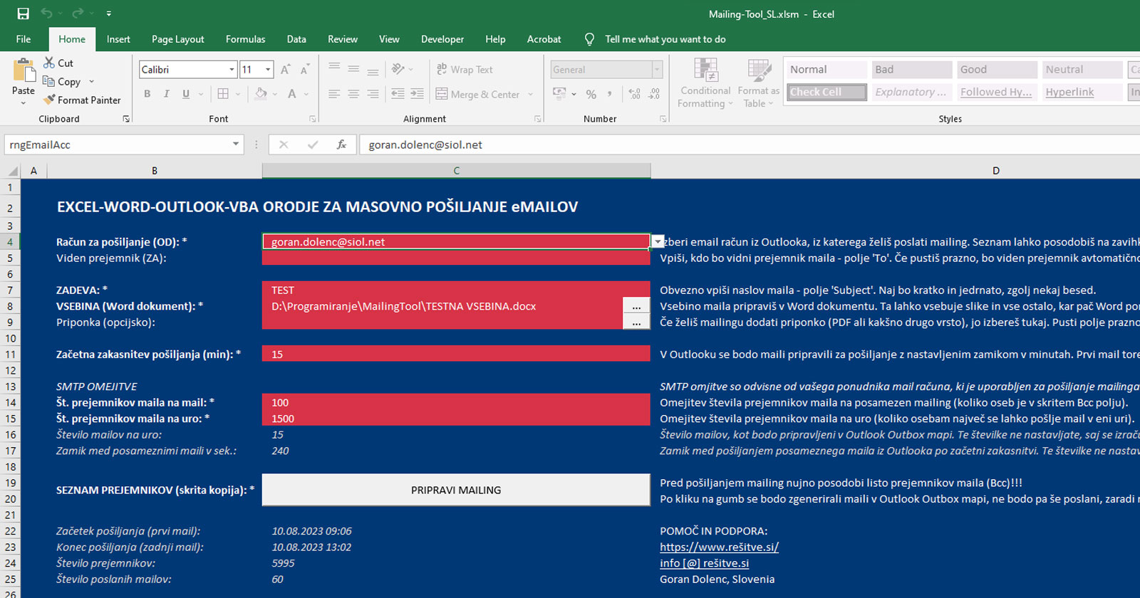 Orodje za masovno pošiljanje emailov